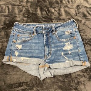 american eagle 6 high rise shortie super stretch